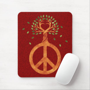 Peace For Trees - Flower Power Heart 1 Mouse Pad