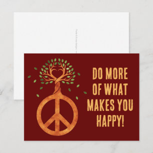 Peace For Trees - Flower Power Heart 1 Postcard