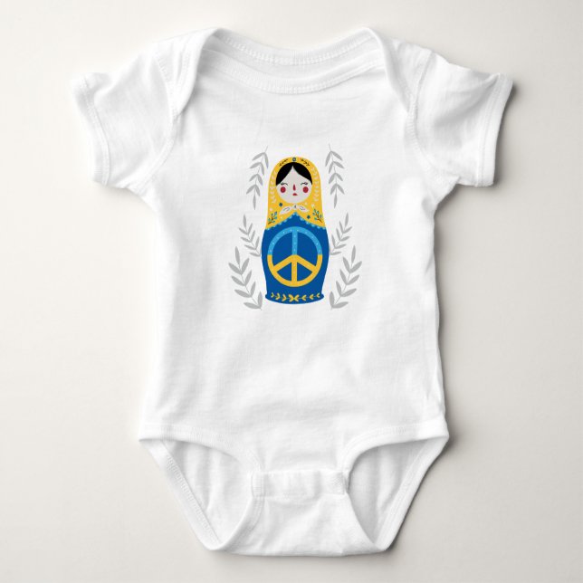 Peace for Ukraine  Baby Bodysuit (Front)