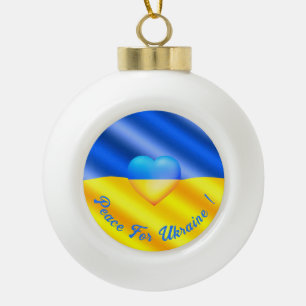Peace For Ukraine Christmas Ornament Ukraine Flag