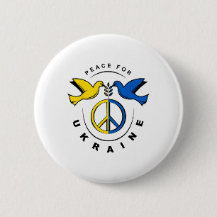 Peace For Ukraine Dove Ukraine Flag I Stand With U 6 Cm Round Badge