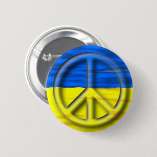 Peace For Ukraine Logo Flag 6 Cm Round Badge