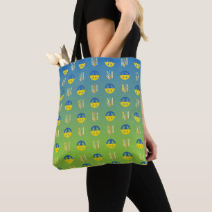 Peace for Ukraine Peace Symbol and Trident Tote Bag