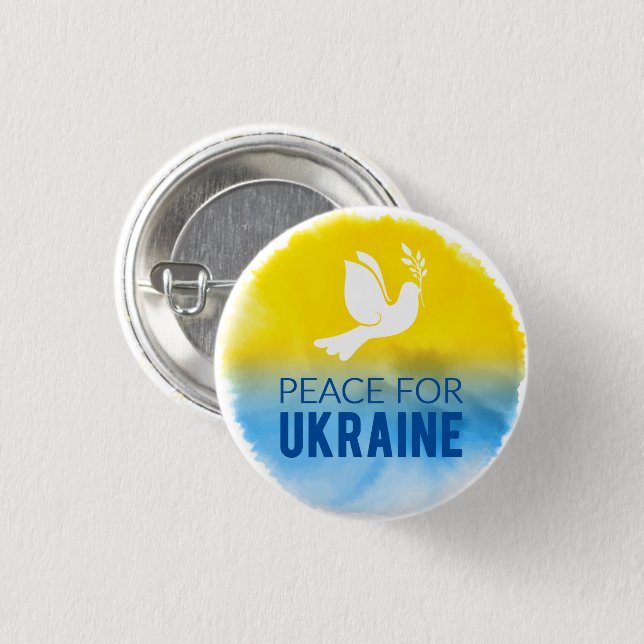 Peace for Ukraine Round Button (Front & Back)