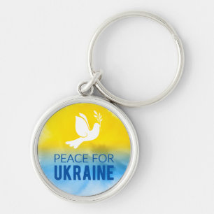 Peace for Ukraine Round Keychain