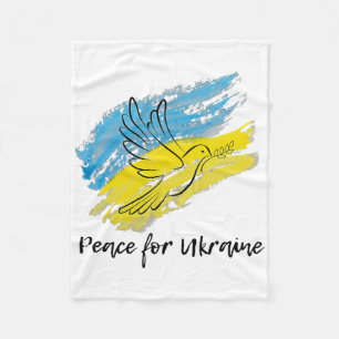 Peace For Ukraine Solidarity Peace Heart Ukrainian Fleece Blanket