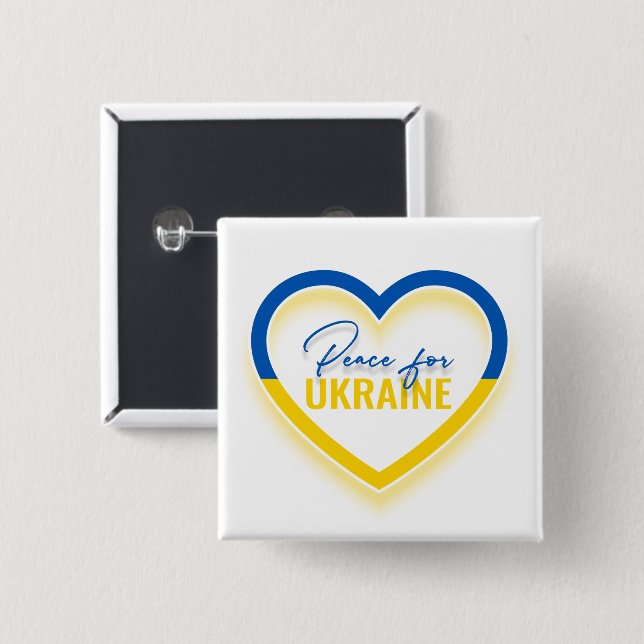 Peace for Ukraine Square Button (Front & Back)