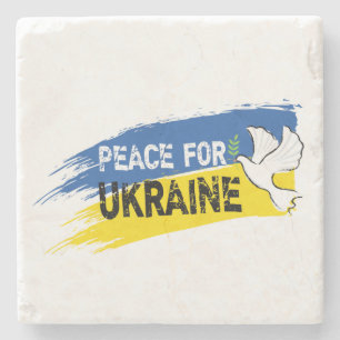 Peace for Ukraine Stone Coaster