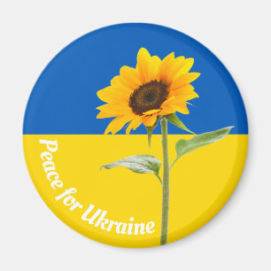 Peace for Ukraine Sunflower Flag Yellow & Blue Magnet