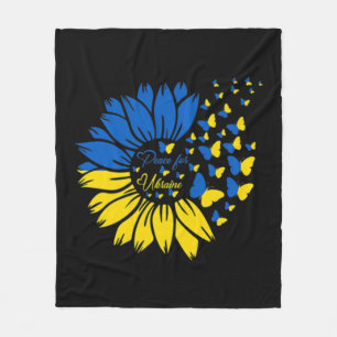 Peace For Ukraine Sunflower Ukrainian Butterfly Uk Fleece Blanket