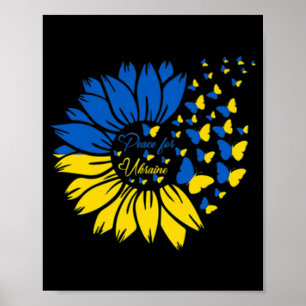 Peace For Ukraine Sunflower Ukrainian Butterfly Uk Poster