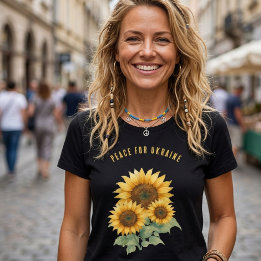 Peace for Ukraine. Sunflowers symbol of Peace.  Tri-Blend Shirt
