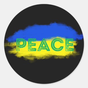 PEACE for Ukraine Ukrainian Anti War No War Classic Round Sticker