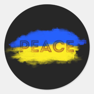 PEACE for Ukraine Ukrainian Anti War No War Classic Round Sticker