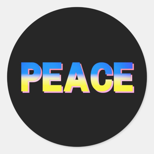 PEACE for Ukraine Ukrainian Anti War No War Classic Round Sticker (Front)