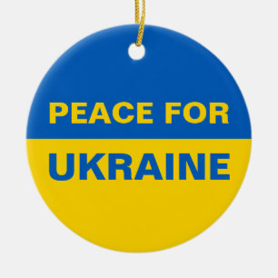 Peace for Ukraine Ukrainian Flag Ceramic Tree Decoration