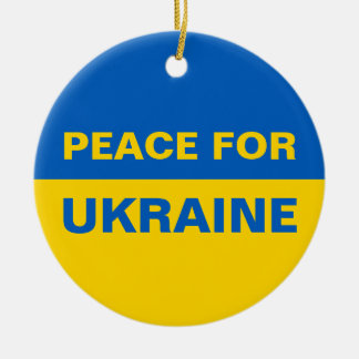 Peace for Ukraine Ukrainian Flag Ceramic Tree Decoration