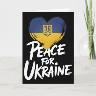 Peace For Ukraine Ukrainian Flag Heart Symbol  Card