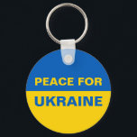 Peace for Ukraine Ukrainian Flag Key Ring<br><div class="desc">Peace for Ukraine Ukrainian Flag</div>