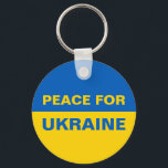 Peace for Ukraine Ukrainian Flag Key Ring<br><div class="desc">Peace for Ukraine Ukrainian Flag</div>
