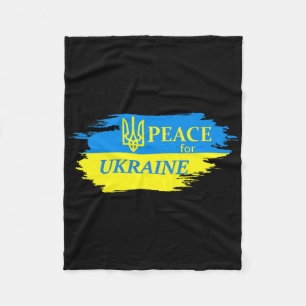 Peace For Ukraine Ukrainian Flag Ukraine Logo 1 Fleece Blanket