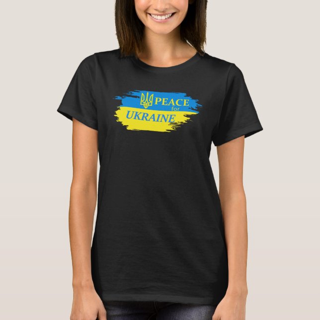 Peace For Ukraine Ukrainian Flag Ukraine Logo T-Shirt (Front)
