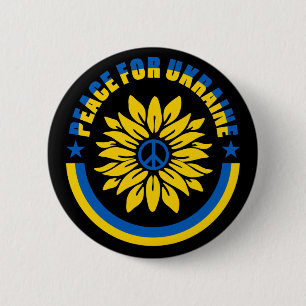 Peace For Ukraine Zelensky Sunflower 6 Cm Round Badge