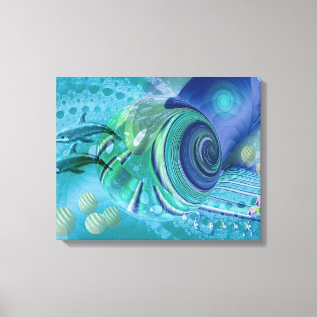 Peace ful Ocean Mixed media art Canvas Print (Front)