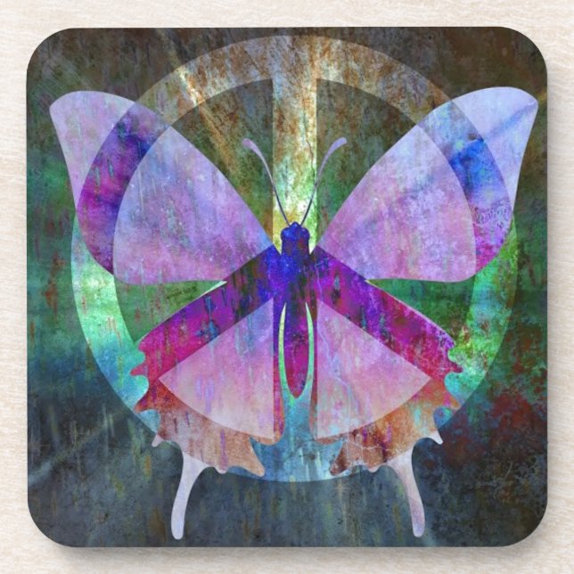 Peace-Full Butterfly Coaster (Front)