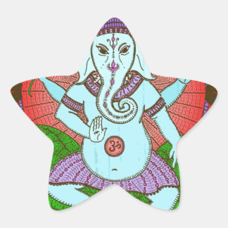 Peace Ganesh Dancing Star Sticker