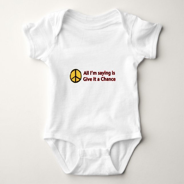 Peace - Give it a chance Baby Bodysuit (Front)