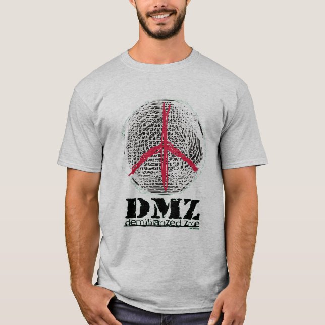Peace Globe No War No Fighting Demilitarised Zone T-Shirt (Front)