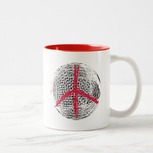 Peace Globe no war no fighting no violence love Two-Tone Coffee Mug