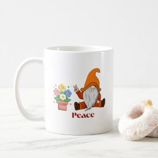 Peace Gnome on a Coffee Cup