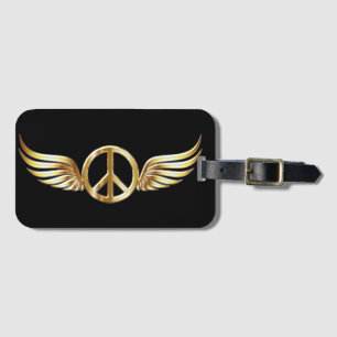 Peace golden symbol luggage tag