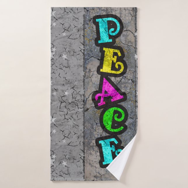 Peace Graffity Bath Towel (Bath Towel)
