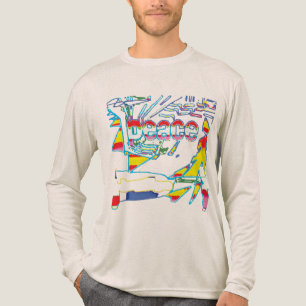 "Peace" Graphic with Yellow Red Pink Blue Design Tri-Blend Shirt