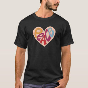 Peace Groovy Heart Freedom 60s 70s Hippie Colours T-Shirt