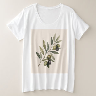 Peace Grows Here   Vintage Olive Branch Botanical  Plus Size T-Shirt