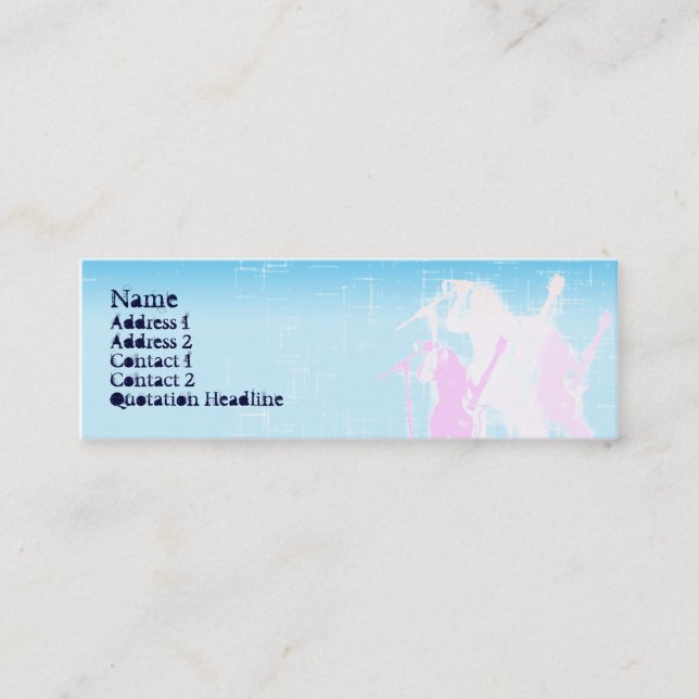 Peace Guitar Singer - Skinny Mini Business Card (Front)