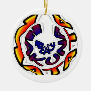 "Peace Hakuna Matata" Circular Art Print Ceramic Tree Decoration