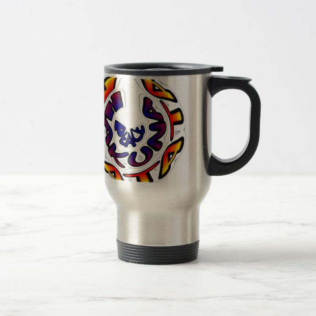 "Peace Hakuna Matata" Circular Art Print Travel Mug (Right)