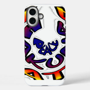 Peace Hakuna Matata"   Circular Colourful Graffiti iPhone 16 Plus Case