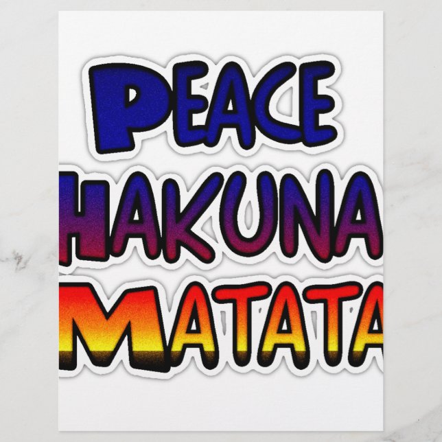 Peace Hakuna Matata Gifts Products (Front)