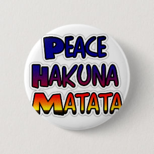 Peace Hakuna Matata Gradient Art 6 Cm Round Badge