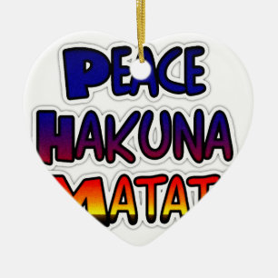 Peace Hakuna Matata Gradient Art Ceramic Tree Decoration