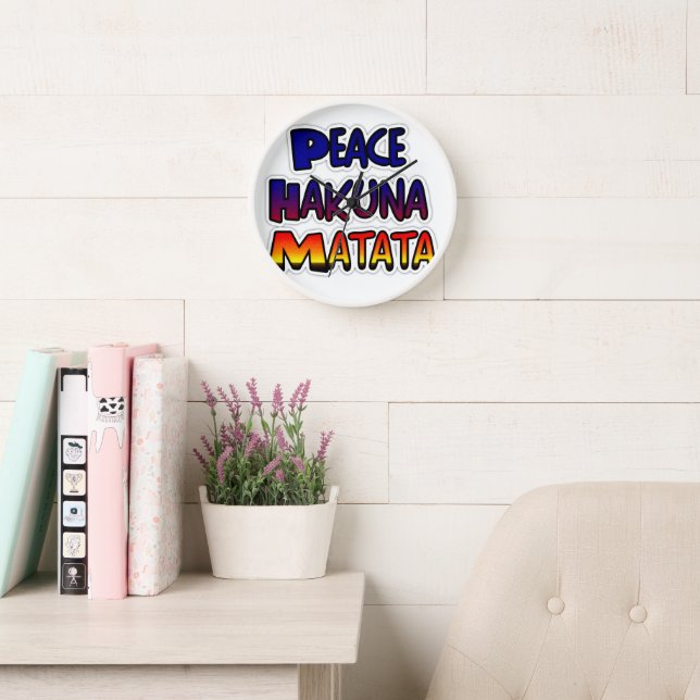 Peace Hakuna Matata Gradient Art Clock (Reading Room)