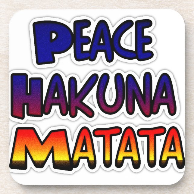 Peace Hakuna Matata Gradient Art Coaster (Front)