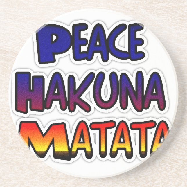 Peace Hakuna Matata Gradient Art Coaster (Front)