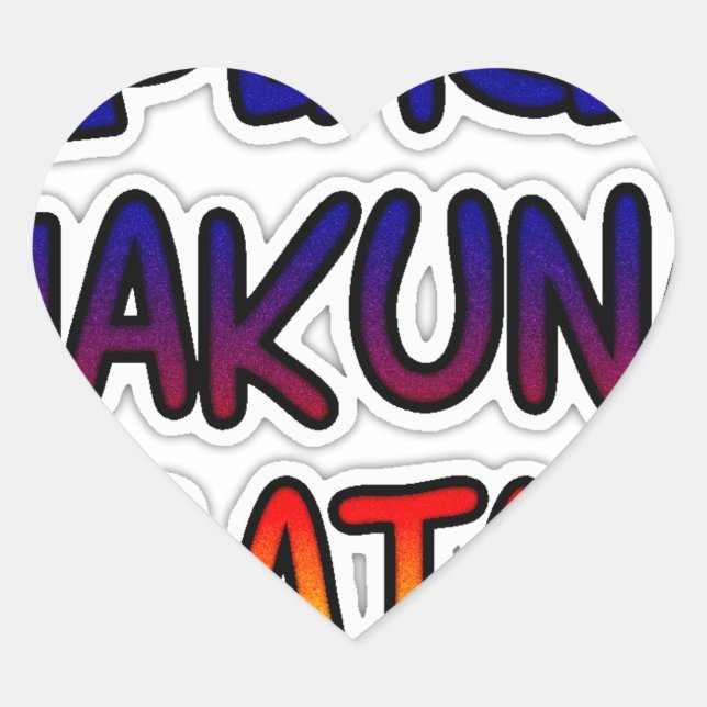 Peace Hakuna Matata Gradient Art Heart Sticker (Front)